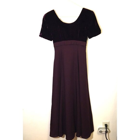 Vintage Fancy Maxi Dress Bridgerton Formal Empire Waist Ball Gala Holiday (BT) - Picture 9 of 14